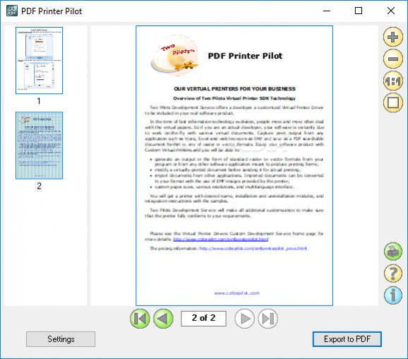 PDF Printer Pilot screenshot