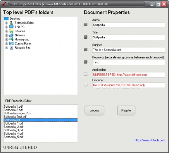 PDF Properties Editor screenshot
