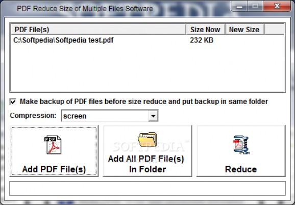 PDF Reduce Size of Multiple Files Software screenshot