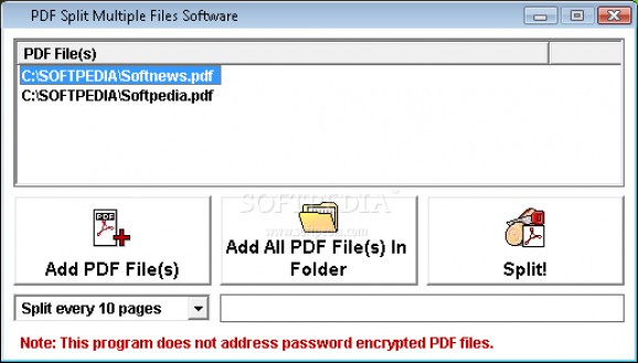 PDF Split Multiple Files Software screenshot