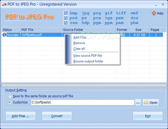 PDF To JPEG Converter Pro screenshot