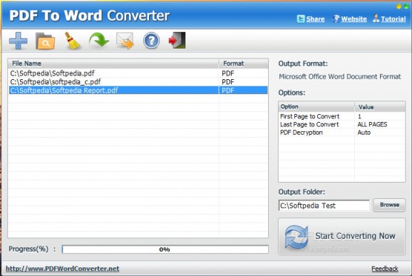 PDF To WORD Converter screenshot