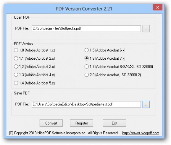 PDF Version Converter screenshot