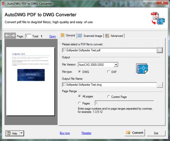 PDF to DWG Converter screenshot