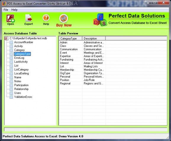 PDS Access to Excel Converter screenshot
