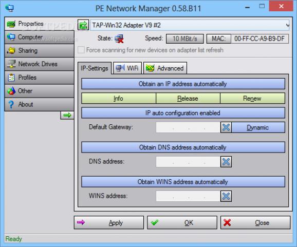 PE Network Manager screenshot