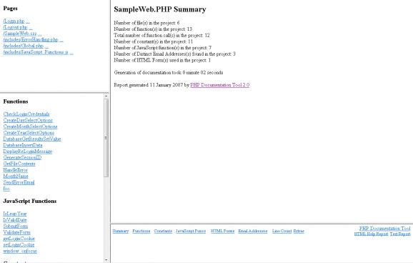 PHP Documentation Tool screenshot