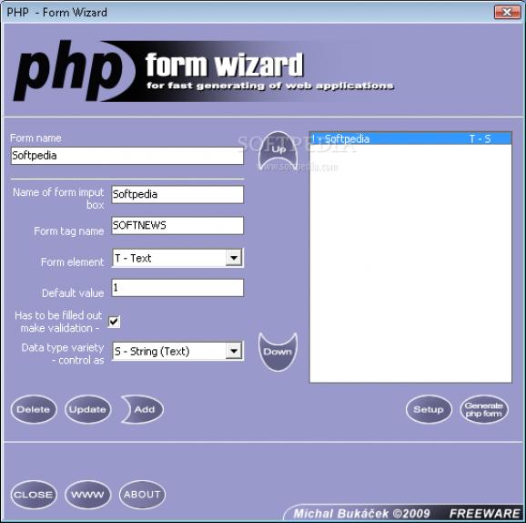 PHP FormWizard screenshot