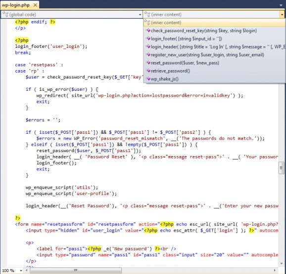 PHP Tools for Visual Studio screenshot