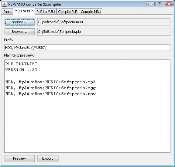 PLP/M3U converter&compiler screenshot