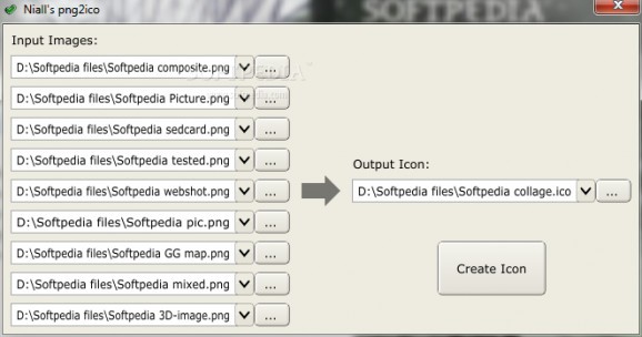 Niall's png2ico (formerly PNG 2 ICO File Converter) screenshot