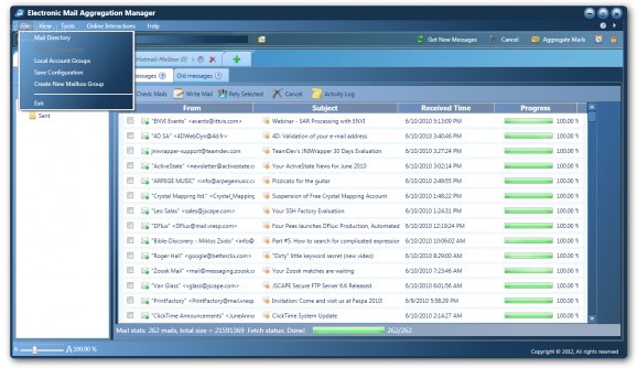 Electronic Mail Aggregation Manager screenshot