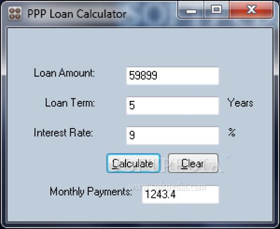 PPP Loan Calculator screenshot