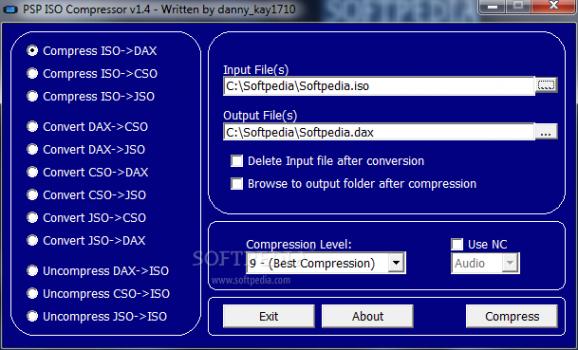 PSP ISO Compressor screenshot