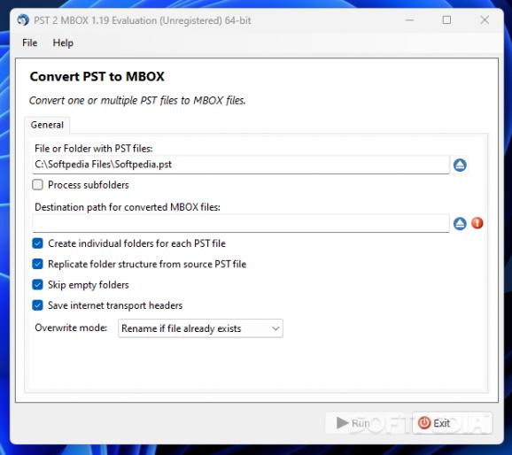 PST 2 MBOX screenshot