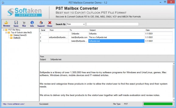 PST Mailbox Converter screenshot