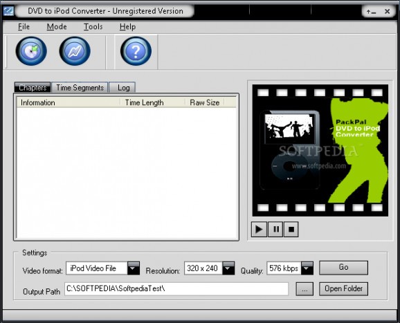 PackPal DVD to iPod Converter screenshot