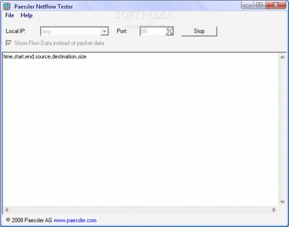 Paessler Netflow Tester screenshot