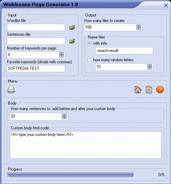 Page Generator screenshot