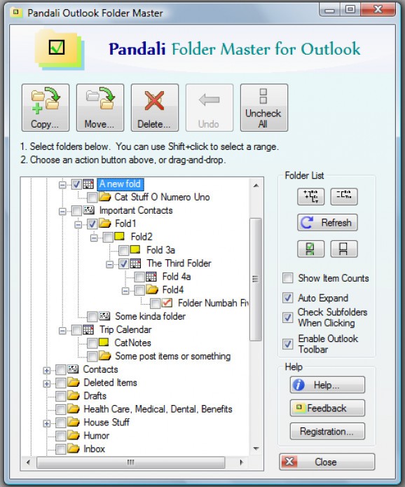 Pandali Folder Master for Outlook screenshot