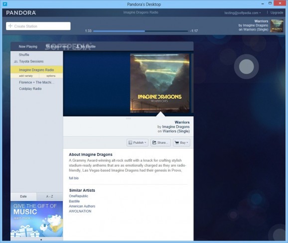 Pandoras Desktop screenshot