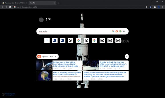 Panorama Tab for Chrome screenshot