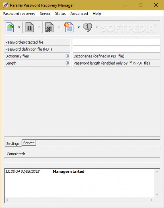 Parallel Password Recovery Manager screenshot