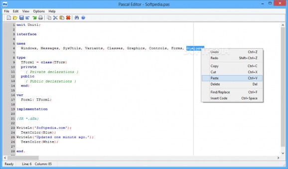 Pascal Editor screenshot