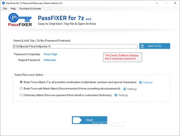 PassFixer for 7z Password Recovery screenshot