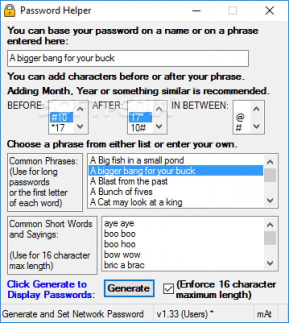 Password Helper screenshot