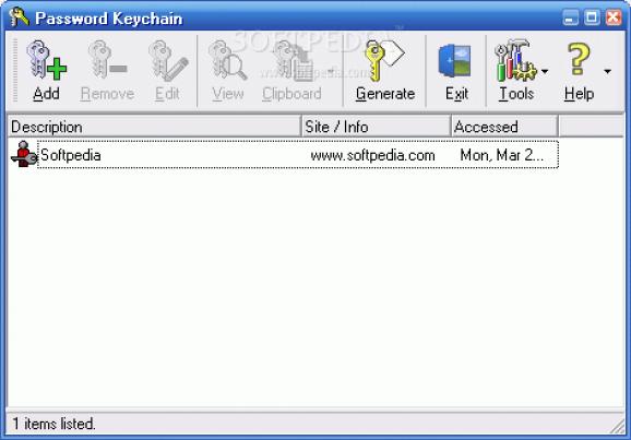 Password Keychain screenshot