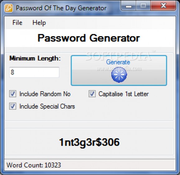 Password Of The Day Generator screenshot