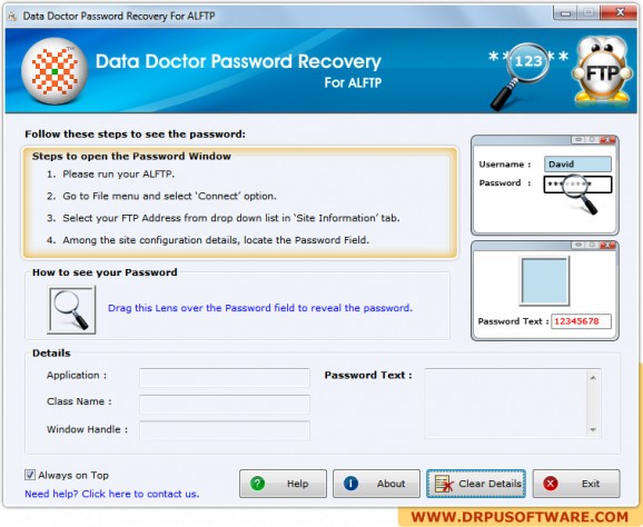 Password Recovery Software For ALFTP screenshot