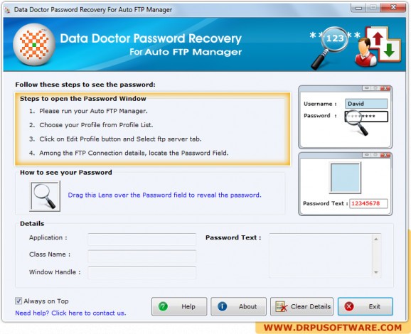 Password Recovery Software For Auto FTP screenshot