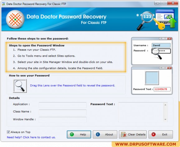 Password Recovery Software For Classic FTP screenshot