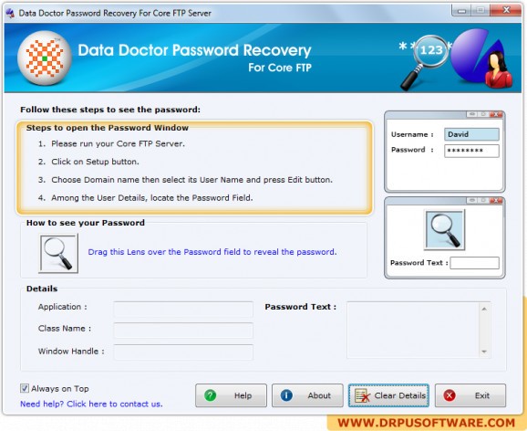 Password Recovery Software For Core FTP screenshot