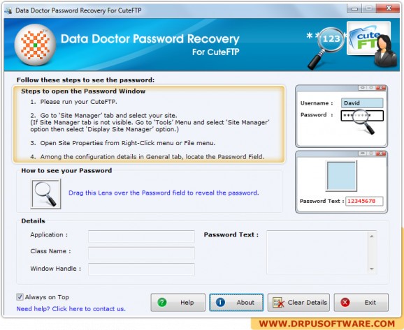 Password Recovery Software For CuteFTP screenshot