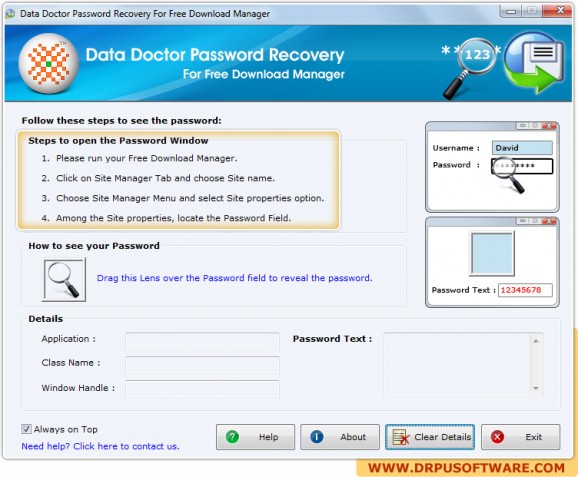 Password Recovery Software For Free Download Manager screenshot