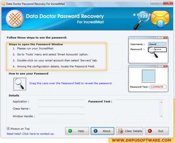 Password Recovery Software For IncrediMail screenshot