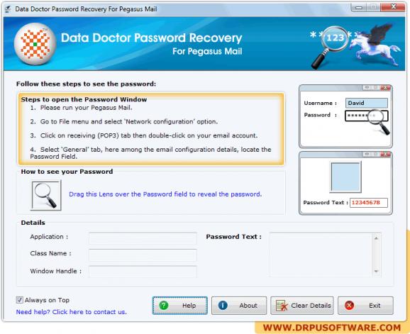 Password Recovery Software For Pegasus Mail screenshot