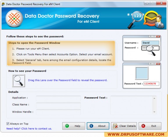 Password Recovery Software For eM Client screenshot