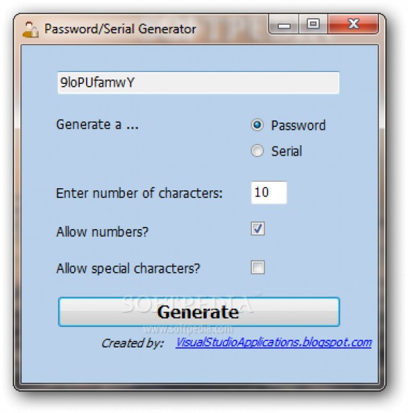 Password/Serial Generator screenshot