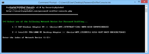 Password Sniffer Console screenshot