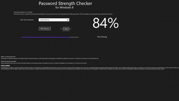 Password Strength Checker for Windows 8 screenshot