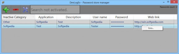 Password store manager screenshot