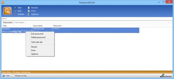 PasswordDock screenshot