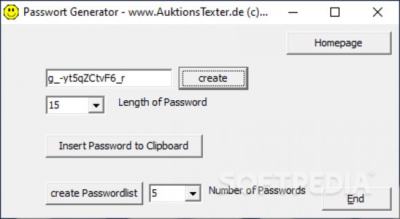 Passwort Generator screenshot
