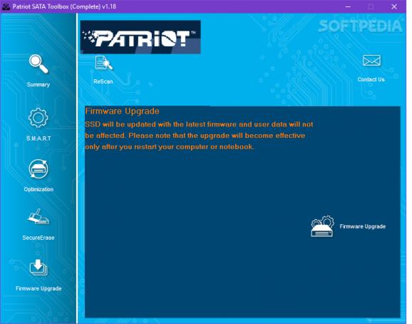 Patriot SATA Toolbox screenshot