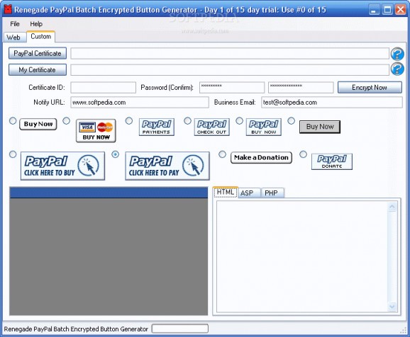 PayPal Batch Encrypted Button Generator screenshot