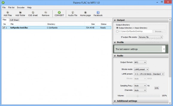 Pazera FLAC to MP3 screenshot